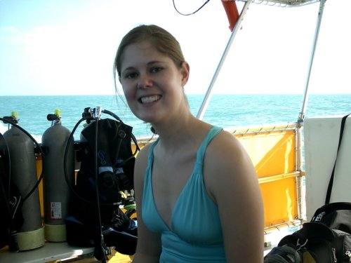 jess on the dive boat - key west, fl